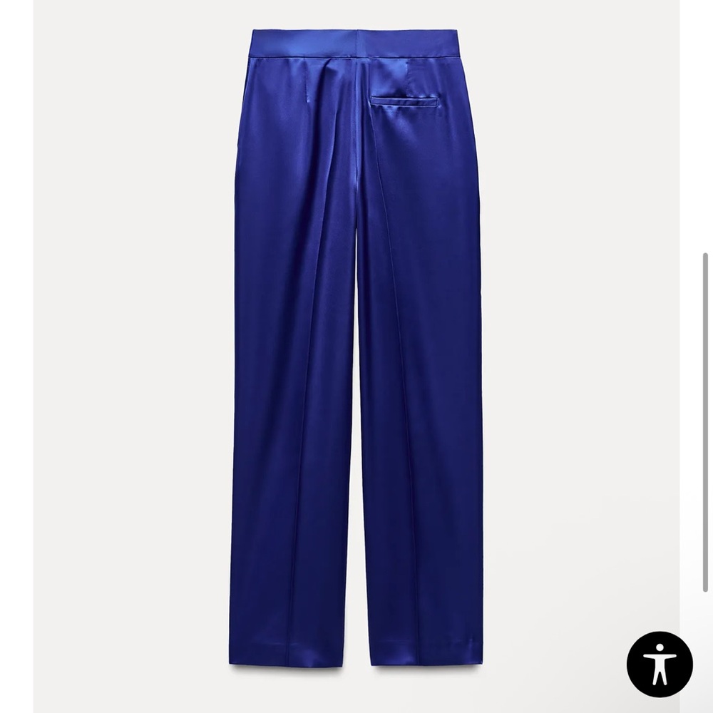Zara Royal Blue Wide Leg Pants - Picture 4 of 14